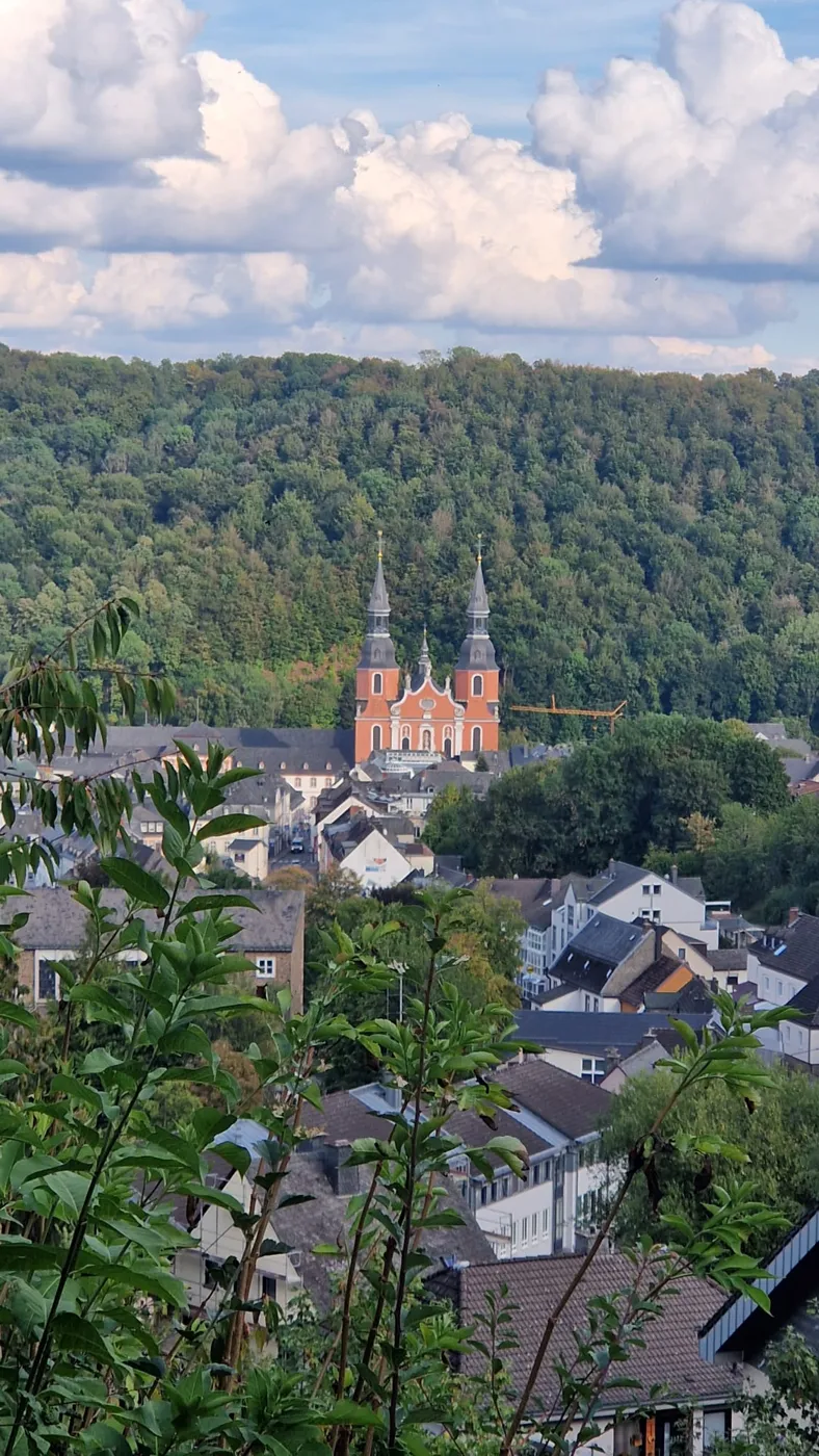Blick über Prüm mit der Basilika