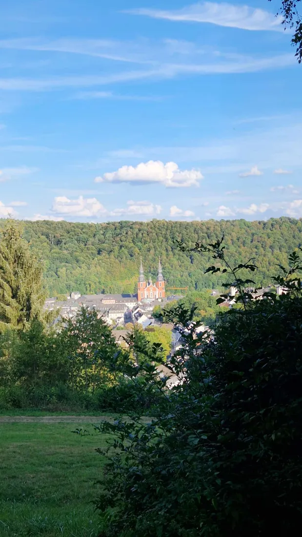 Blick auf Prüm mit der Basilika